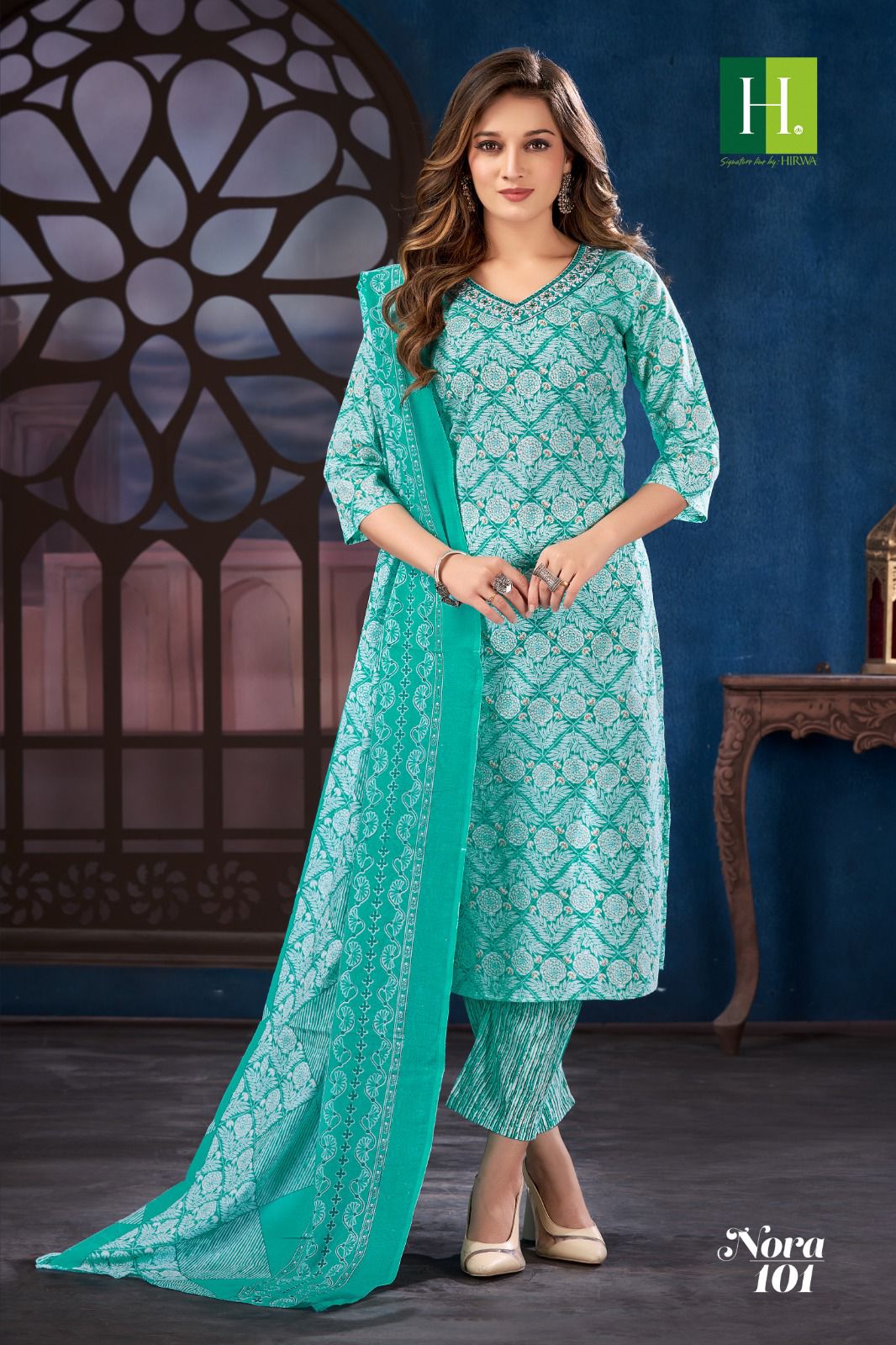Nora By Hirwa Cambric Cotton Printed Kurti With Bottom Dupatta Wholesale Price In Surat
